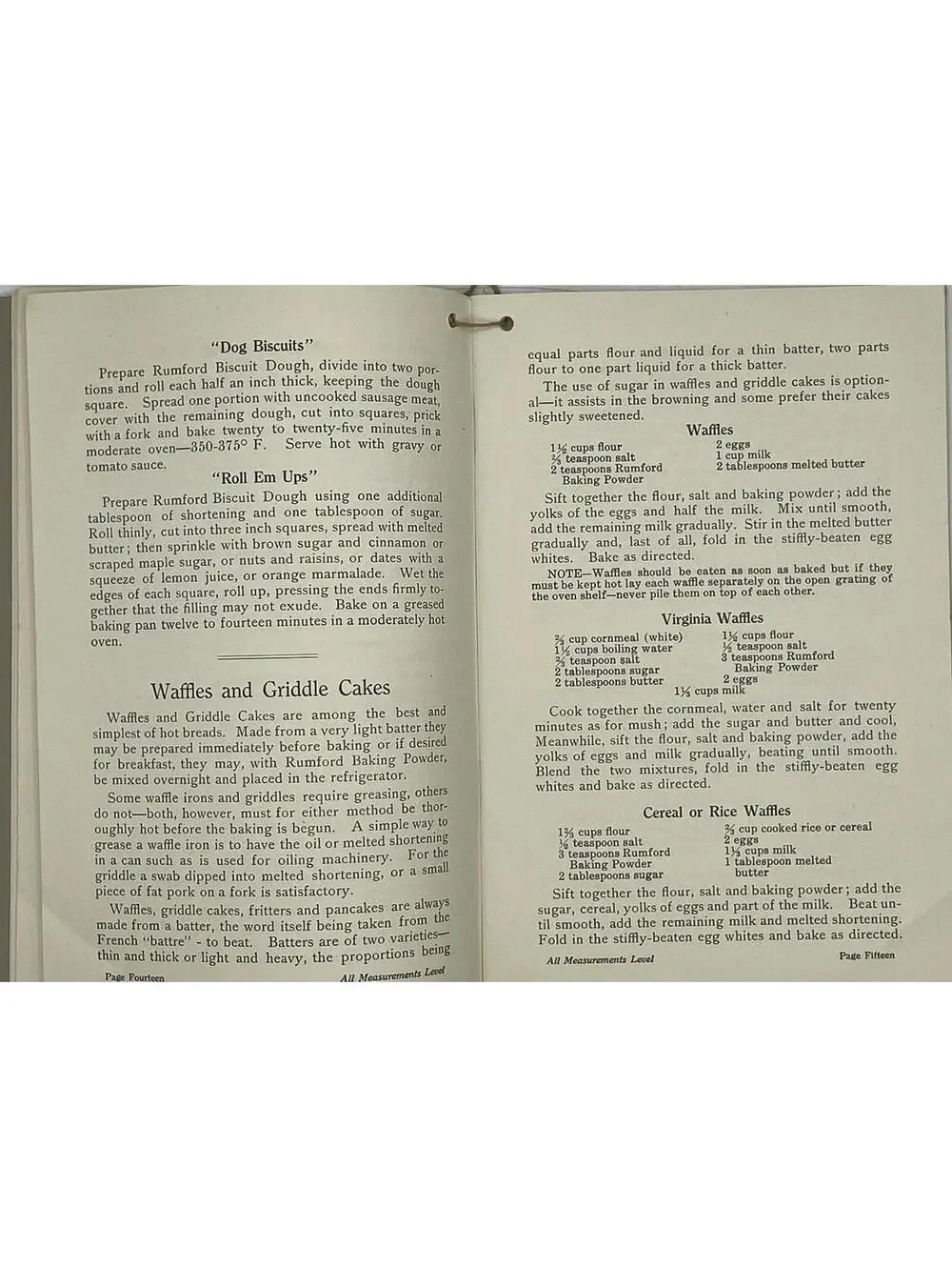 1920s Rumford Baking Powder Cookbook: Vintage Kitchen Recipes